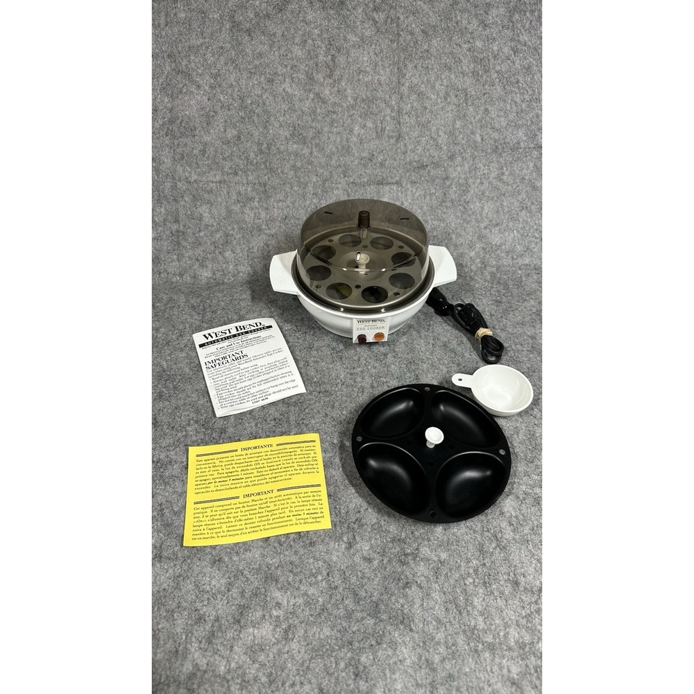 Vintage West Bend Automatic Electric Egg Cooker Poacher Hard Boiled Tested 86618